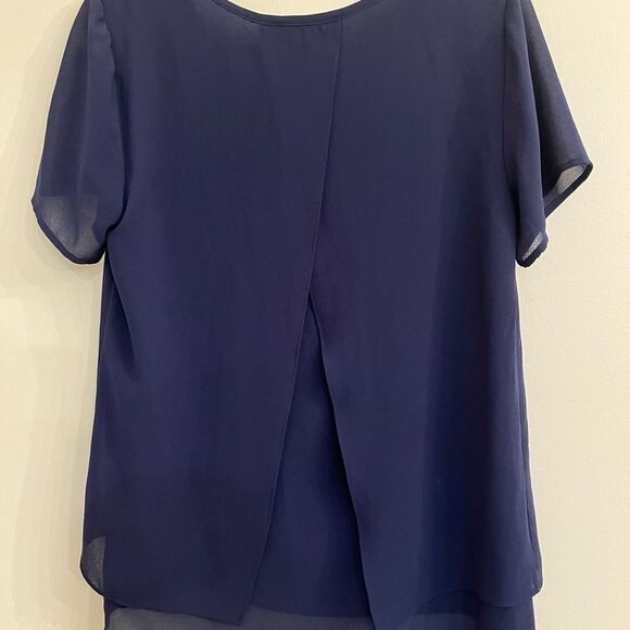 Michael Kors Blue Short Sleeve Blouse - Picture 5 of 6